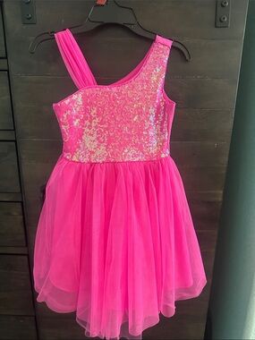Cat & Jack Hot Pink Sequin Tulle Party Dress